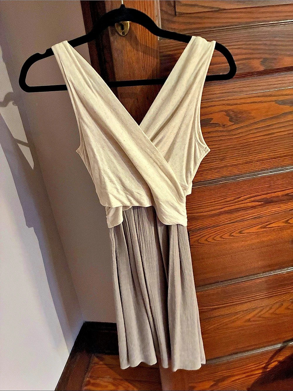 Amadi Crossfront Lola Dress Draped Midi Dress Cream Small